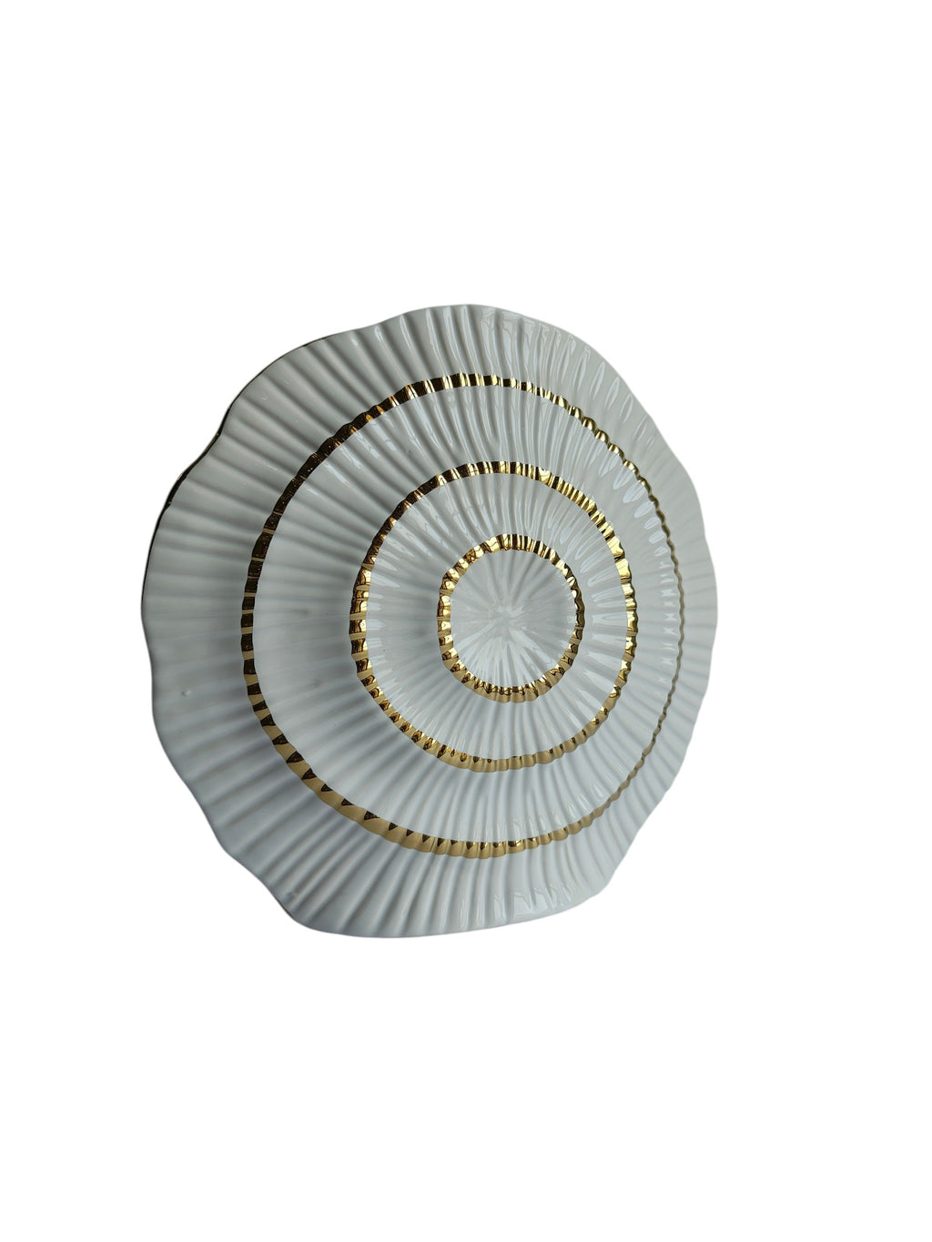 White & Golden Shell Shaped Vase