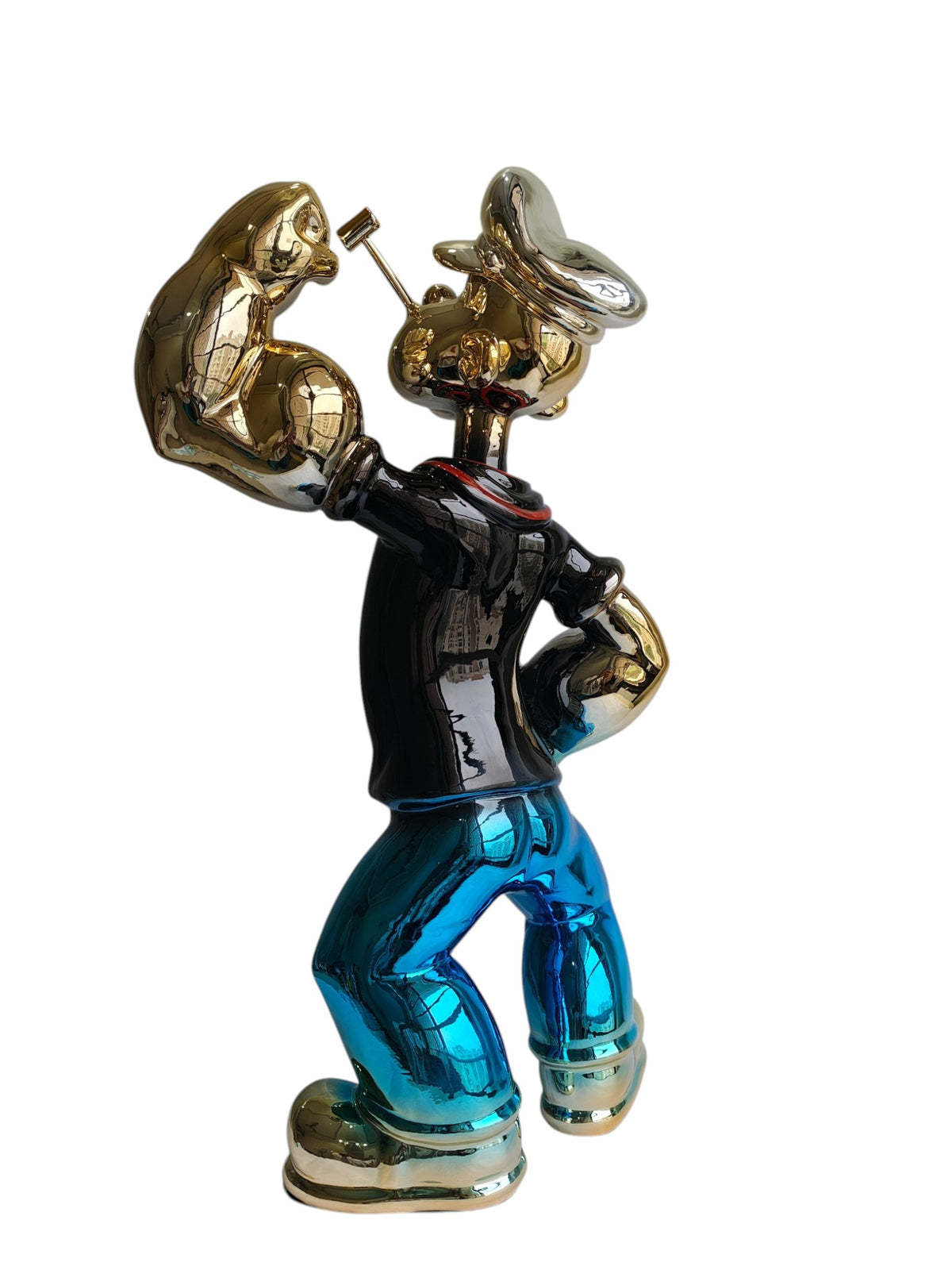 Chrome Pop Art Popeye The Sailor Showpiece - 74.5 cm Luxury Electroplated Sculpture