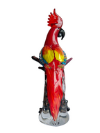 Vibrant Red Parrot Glass Decorative Figurine
