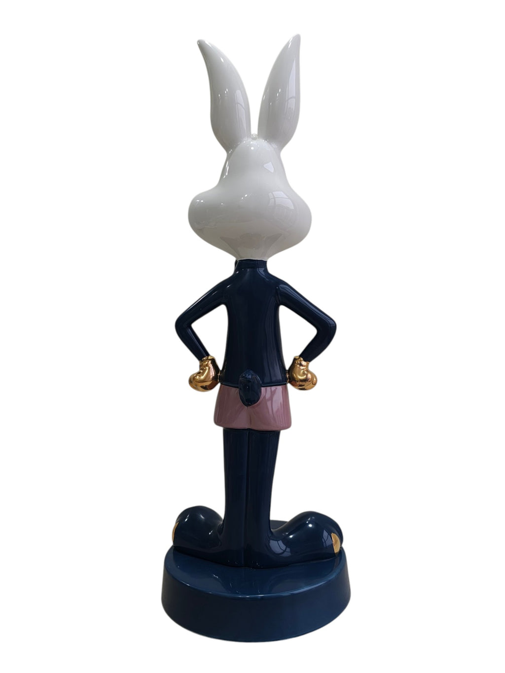 Boss Bunny Deluxe - Navy & Gold Ceramic Sculpture Large