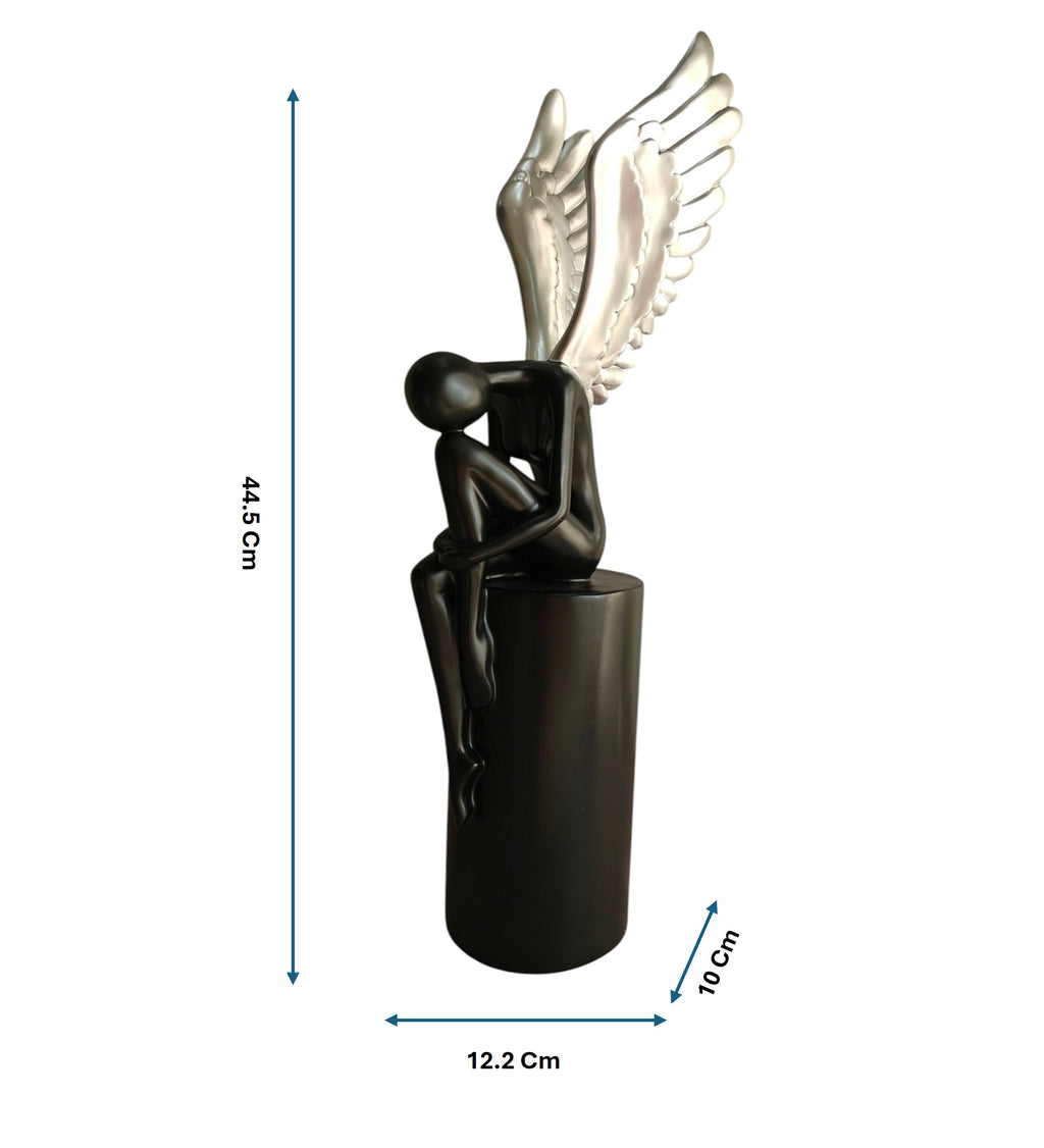 Black & Silver Lady with Wings