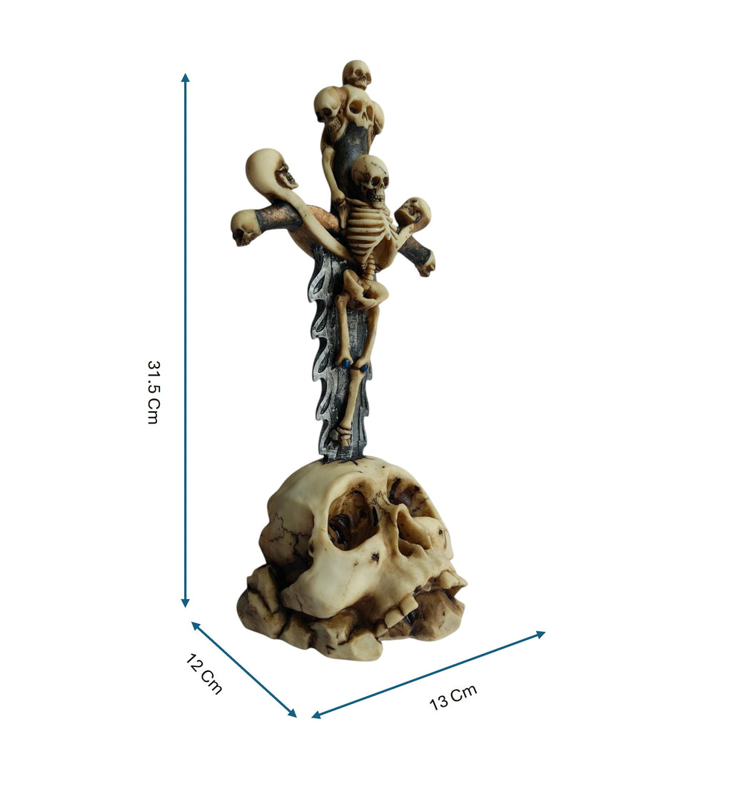 Large Skeleton  Cross Knife Decor