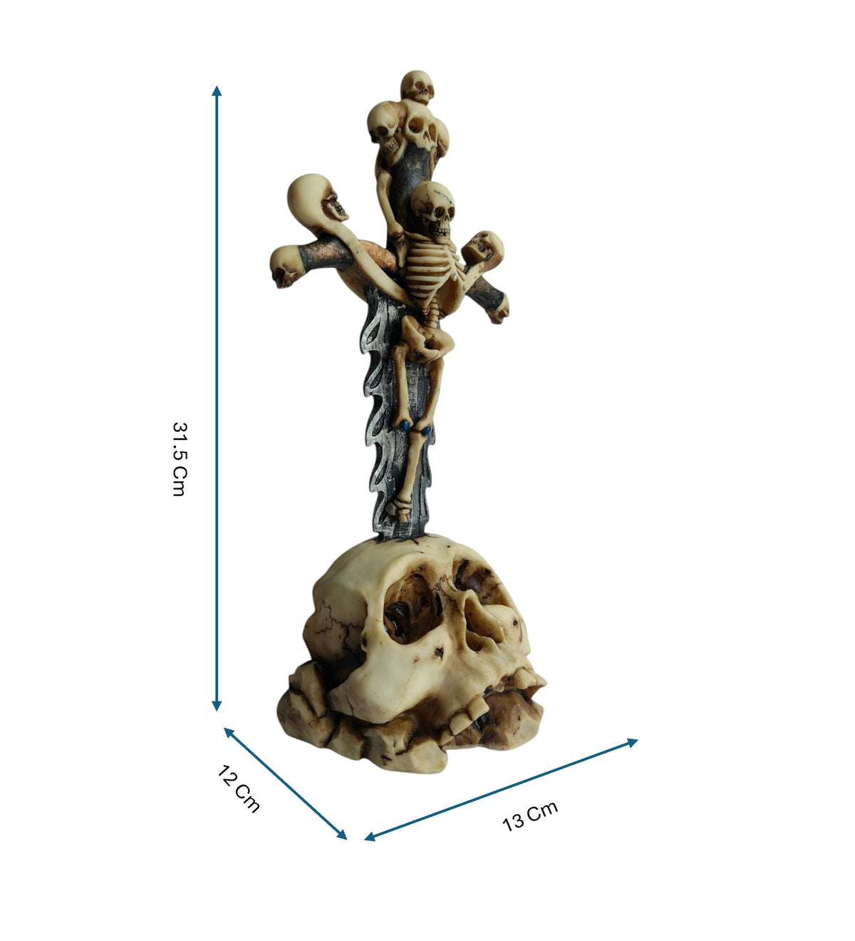 Large Skeleton  Cross Knife Decor