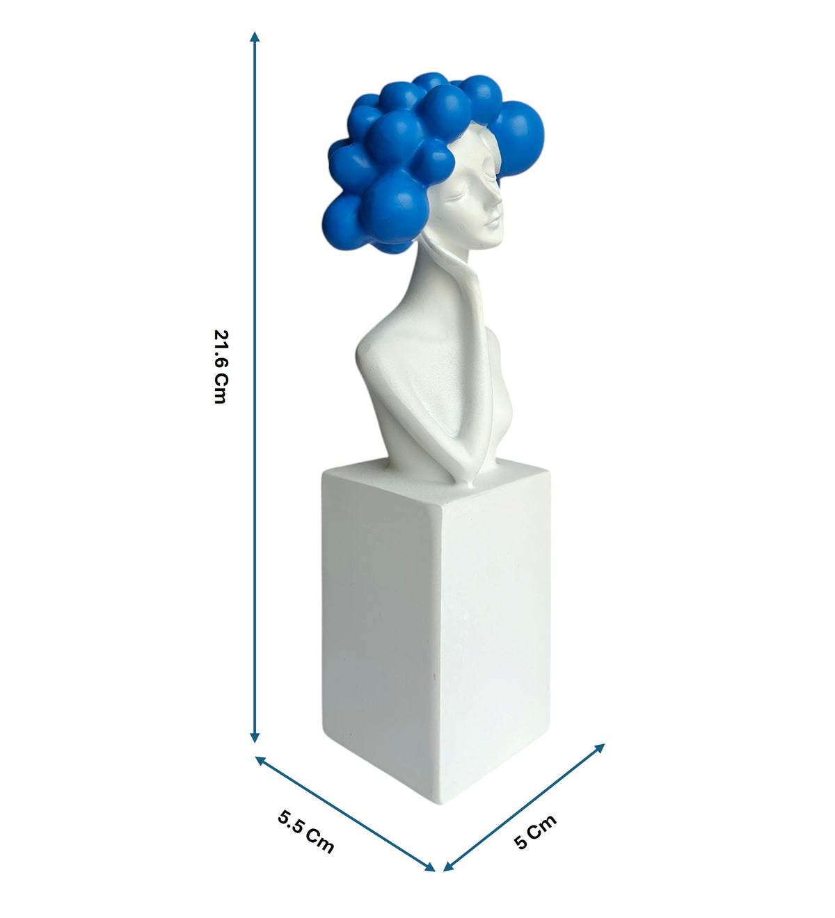 Blue Bubble Head Bust