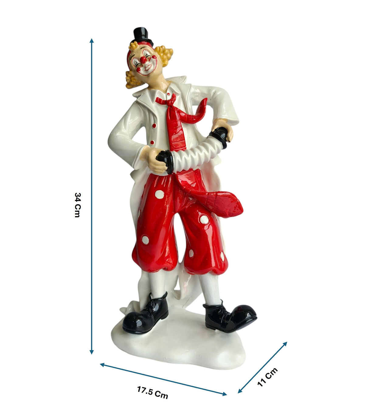 Accordion Musician Clown Figurine