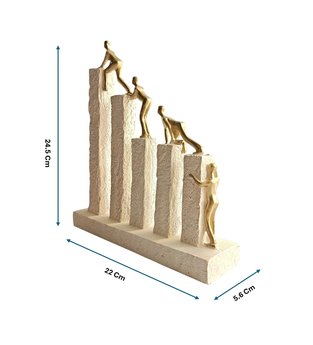 5 men climbing on pillers