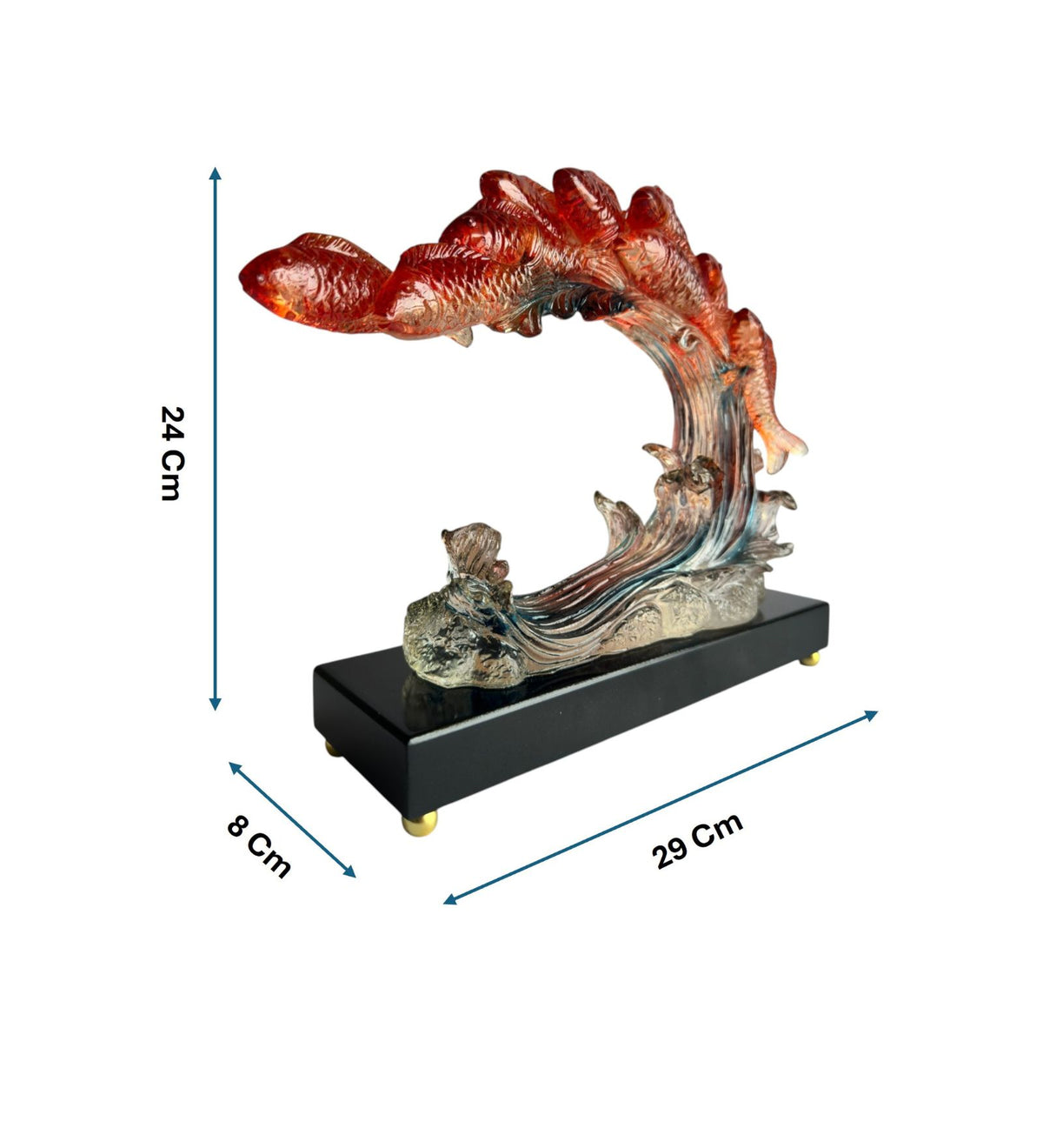 Premium Koi Fish Wave Decorative Showpiece