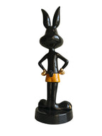 Pure Black Boss Bunny - Luxury Ceramic Sculpture Large