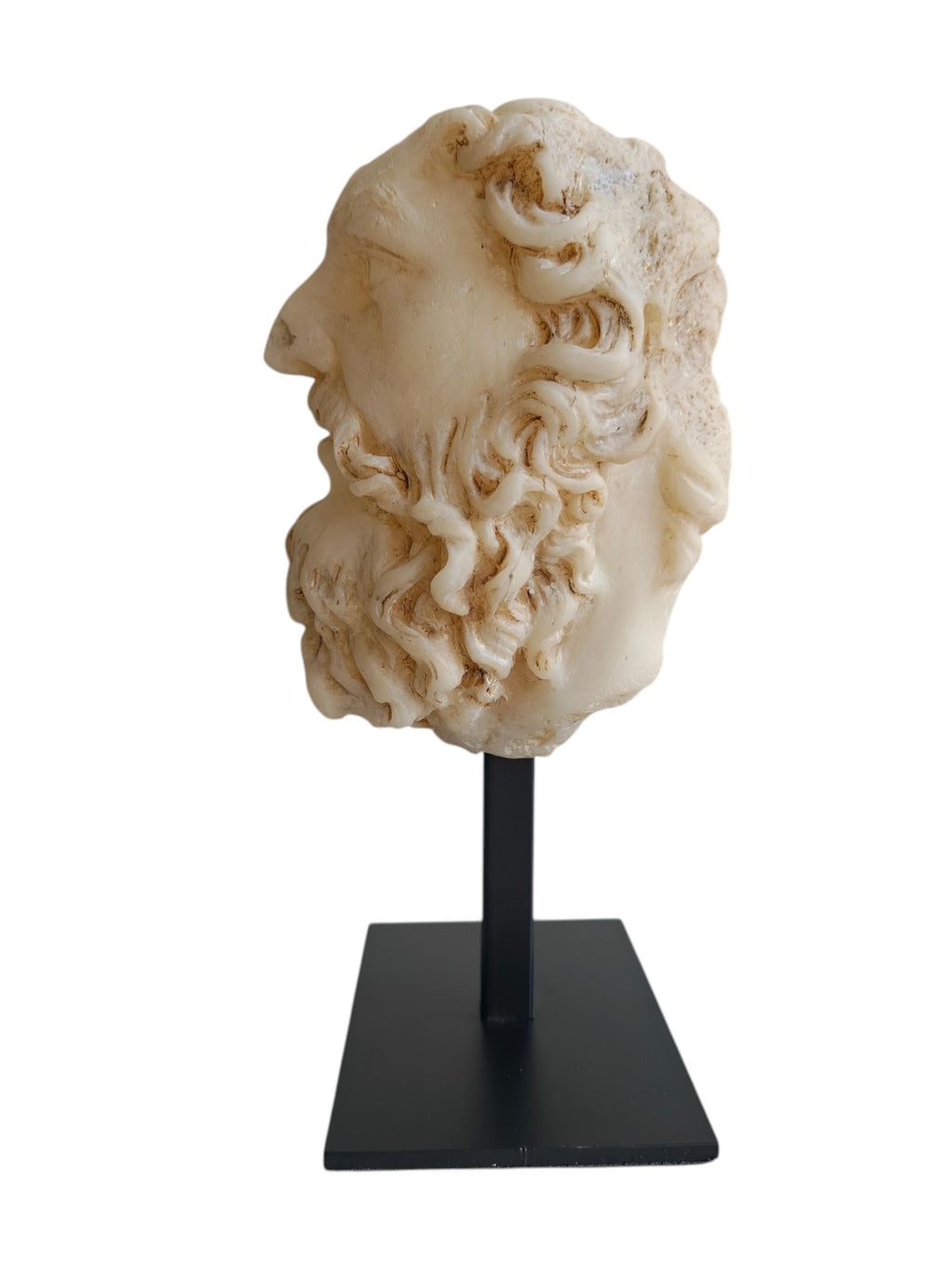 Classic Zeus Face Bust on Stand (Vintage Cream)