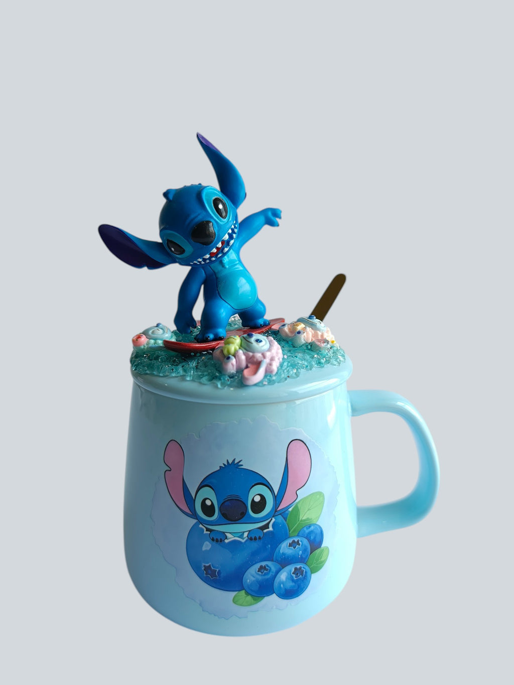 Stitch 3D- Mug & Lid Set - Surfer Blueberry Edition