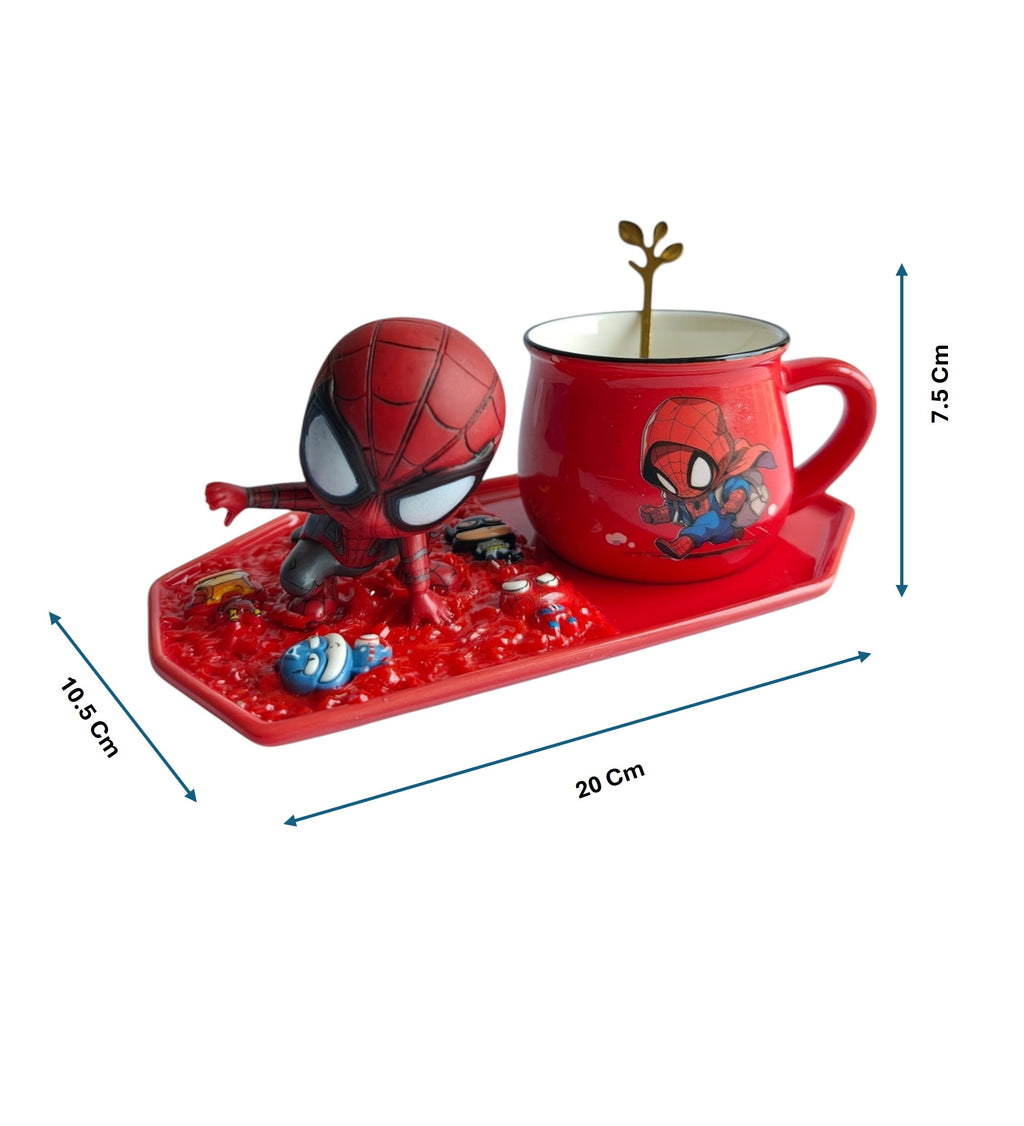 Spider-Man 3D- Mug & Tray Set Holding Bag - Web Landing Edition