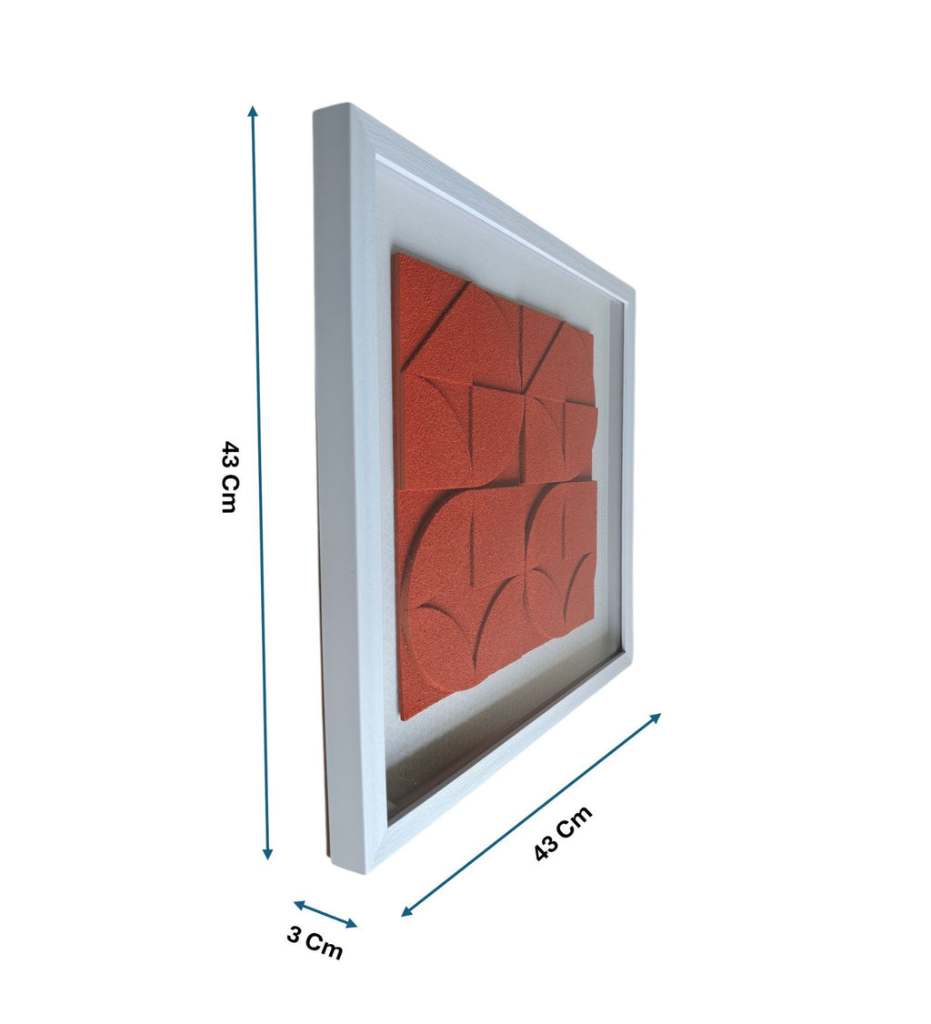 Terracotta Rhythm - Textured Geometric Wall Art Frame