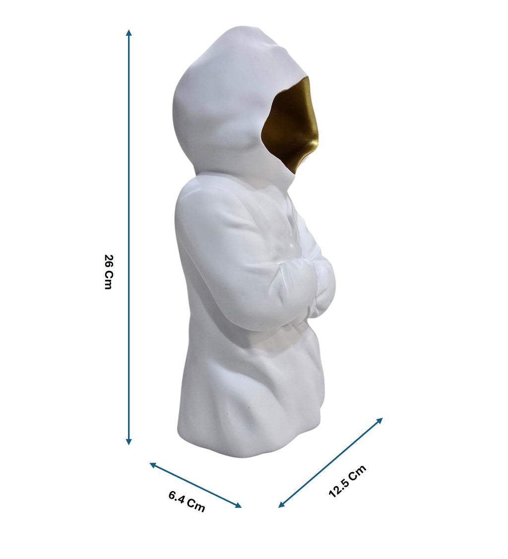 White & Golden Ceramic Premium Hollow Man
