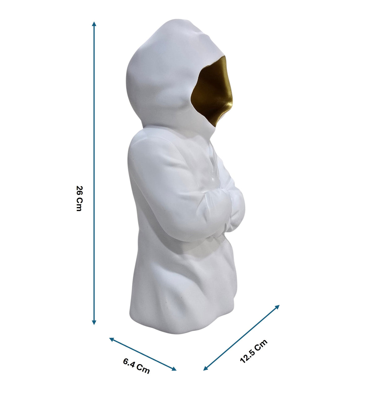 White & Golden Ceramic Premium Hollow Man