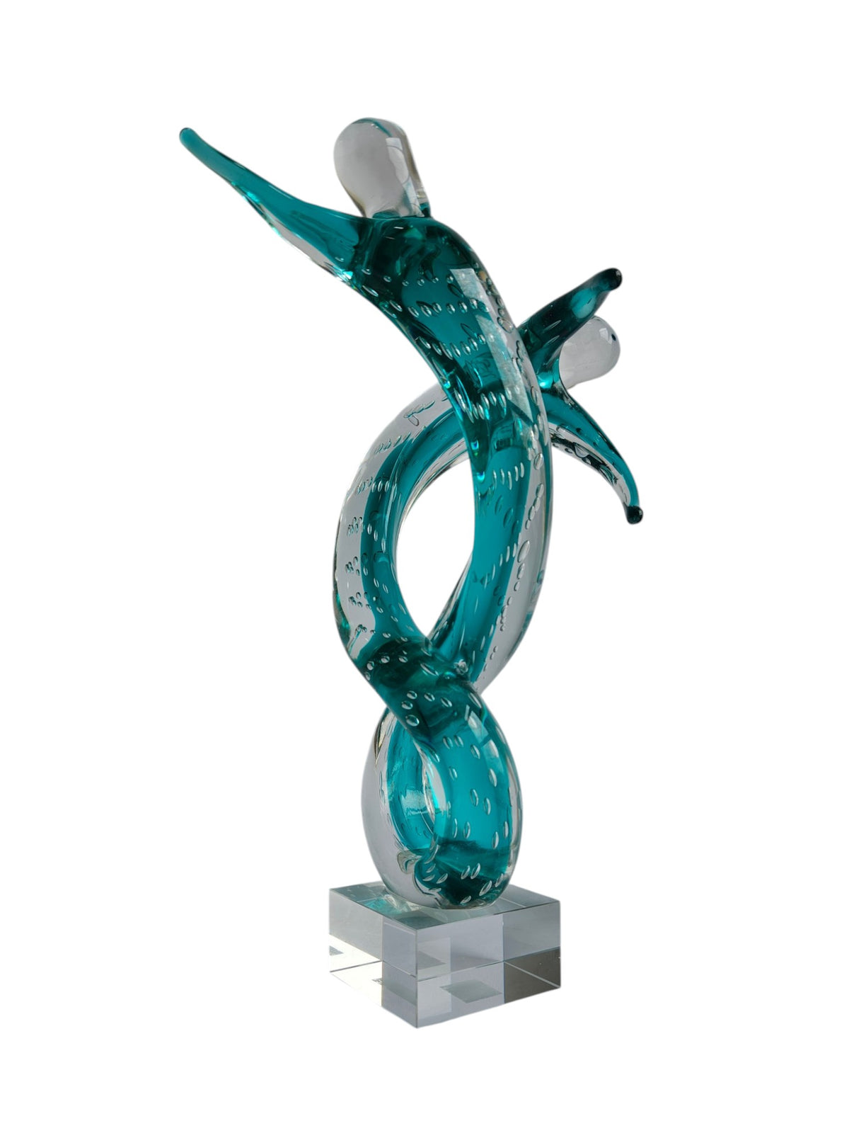 Infinity Dance Couple Crystal Glass Showpiece - Modern Art Sculpture