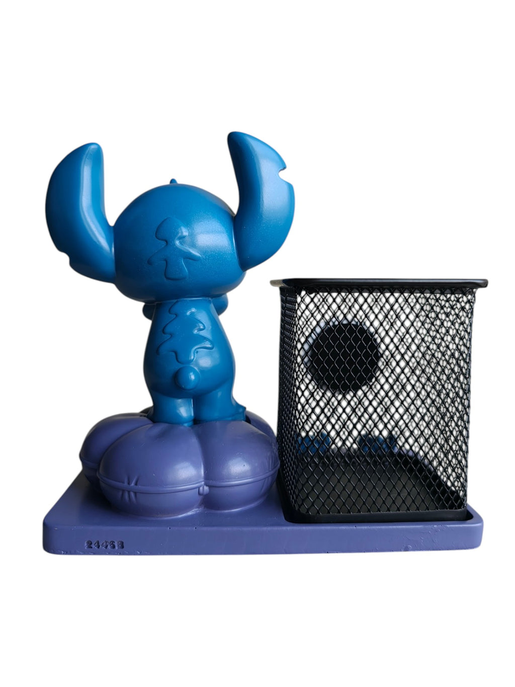 Cute Stitch Desk Buddy - Metal Mesh Pen Holder with Figurine