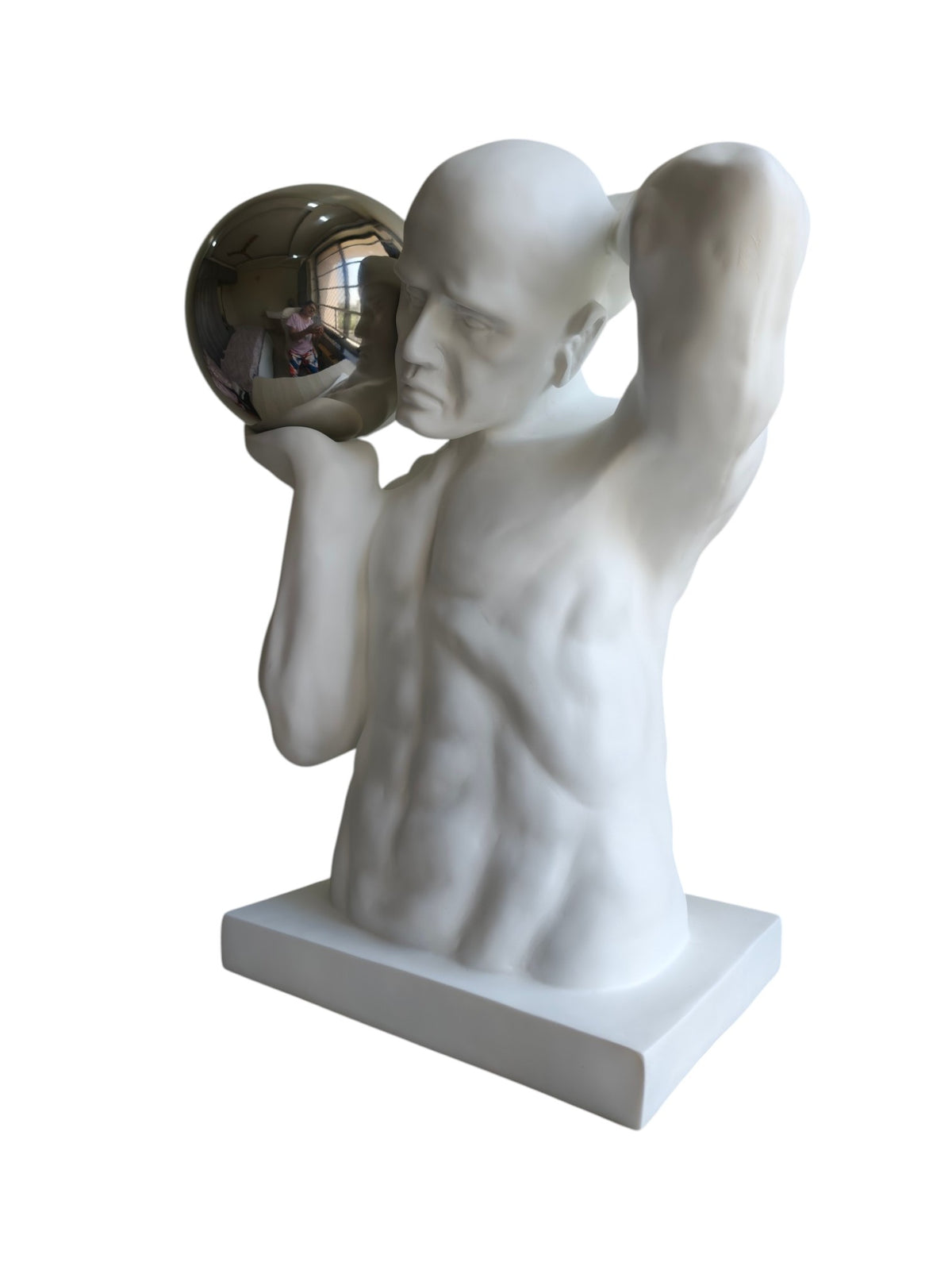Atlas Strength Sculpture with Chrome Sphere