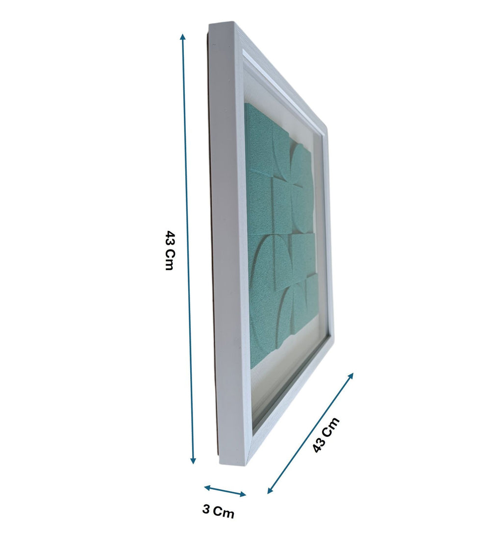 Aqua Harmony | Textured Geometric Wall Art Frame