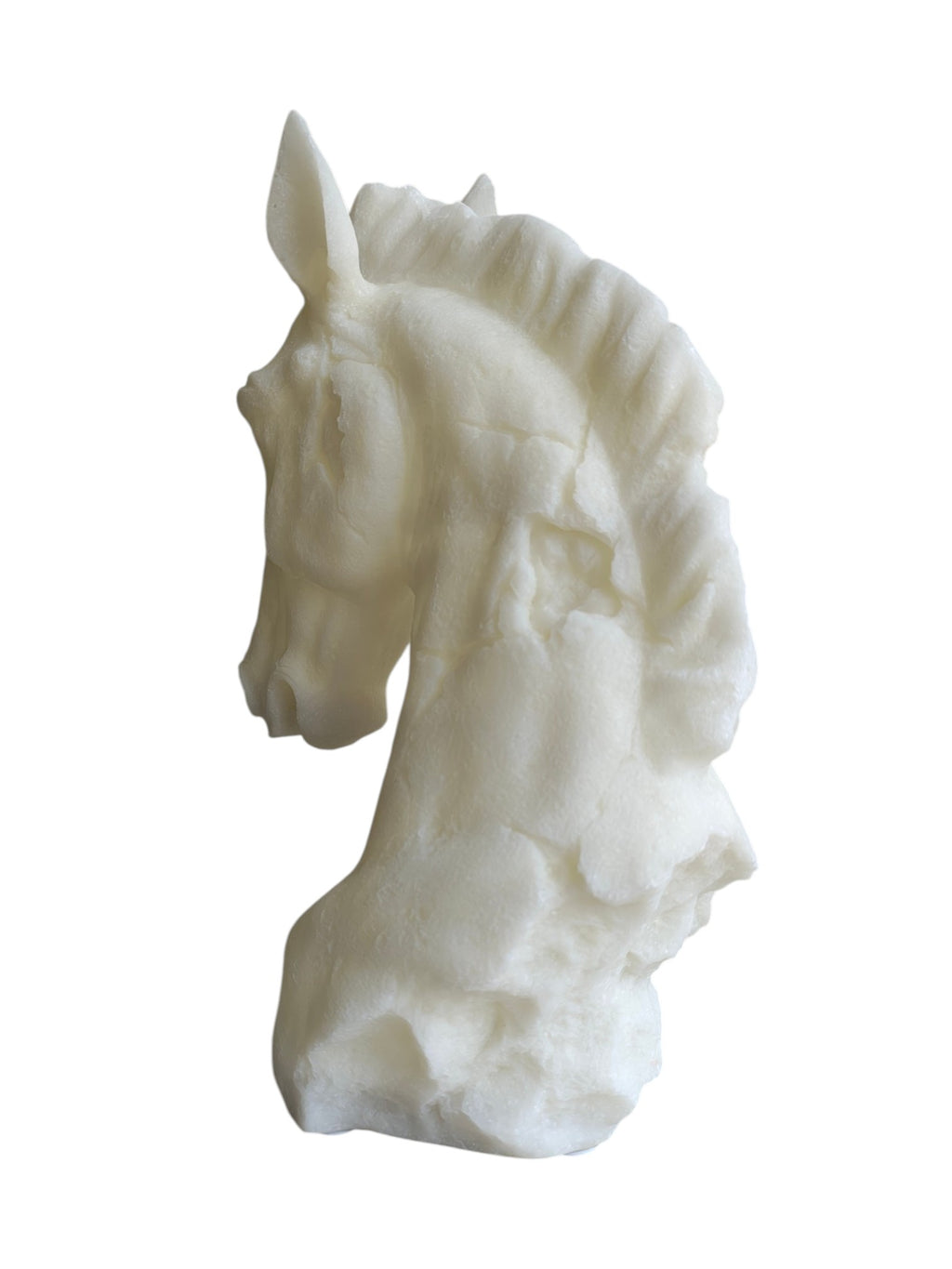 Marble Finish Horse Head Sculpture (White)