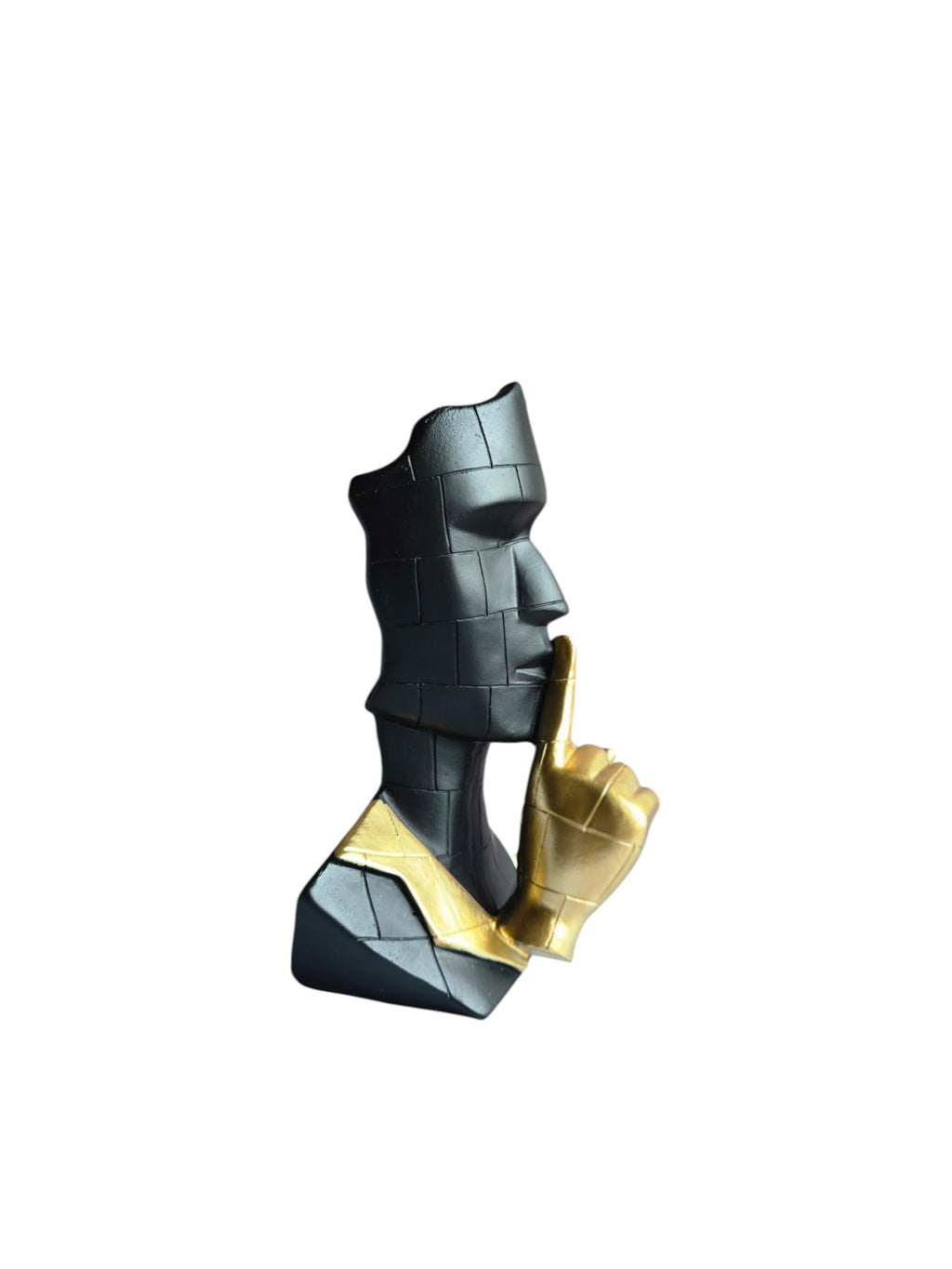 Gold & Black Polyresin Premium Silence Face