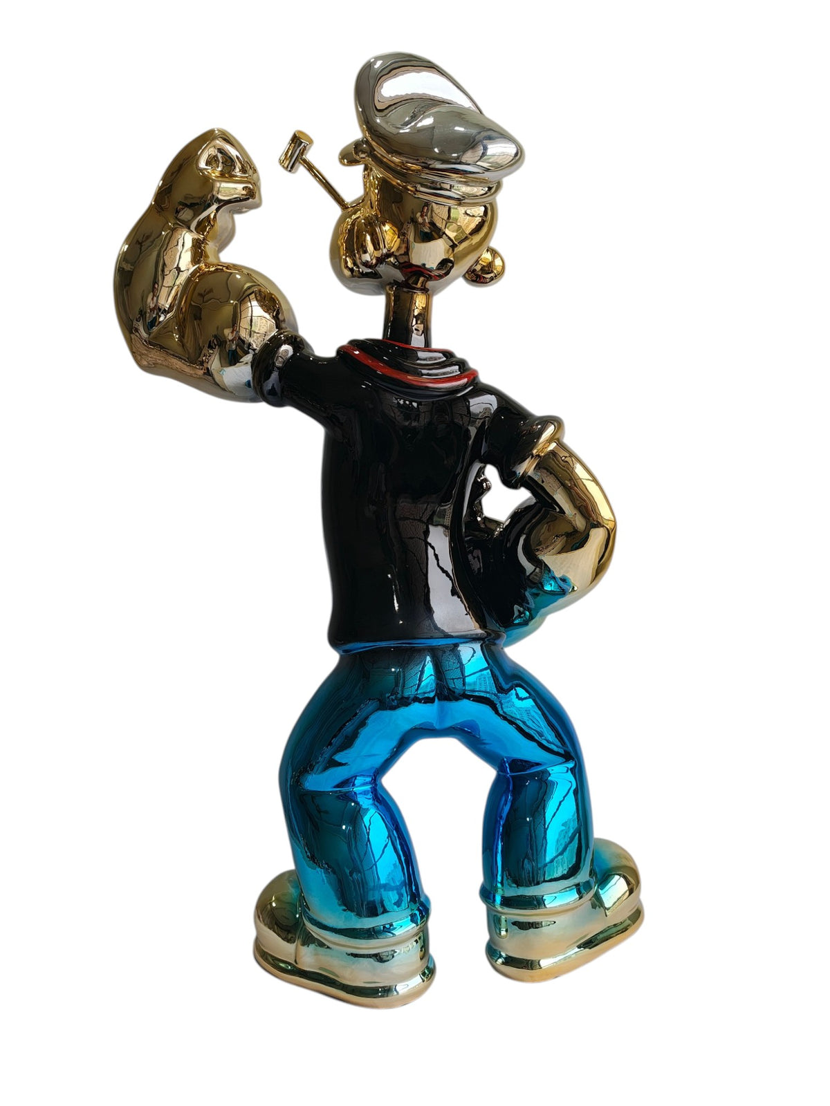 Chrome Pop Art Popeye The Sailor Showpiece - 74.5 cm Luxury Electroplated Sculpture