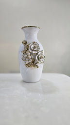 White & Golden Ceramic Premium & Elegant Large Vase
