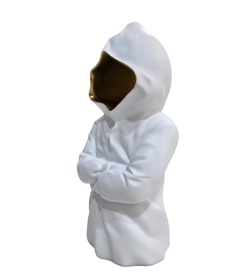 White & Golden Ceramic Premium Hollow Man