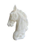Marble Finish Horse Head Sculpture (White)