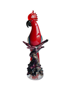 Vibrant Red Parrot Glass Decorative Figurine