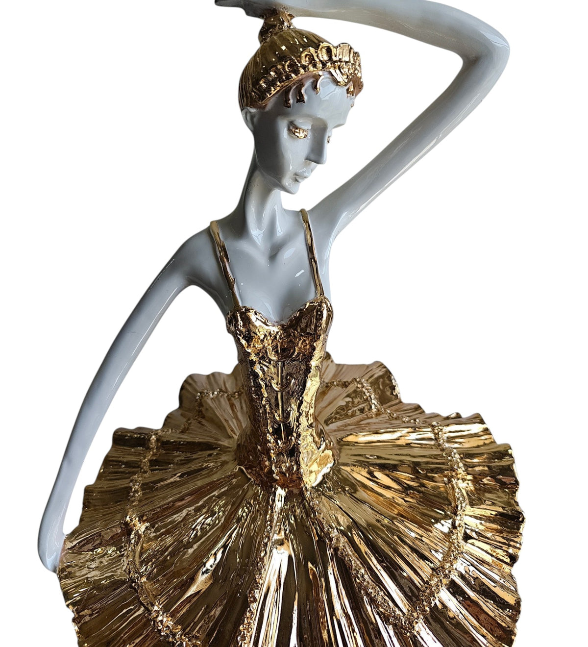 White & Golden Ceramic Premium & Elegant Figurine