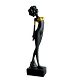 Premium & Elegant Black Polyresin Golden Strip Standing Lady