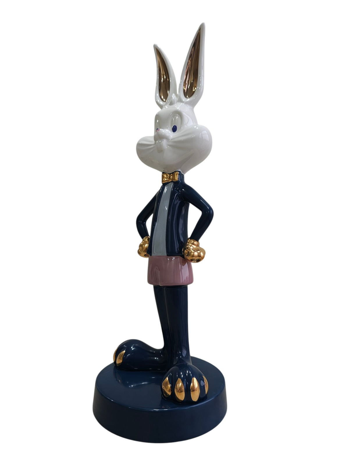 Boss Bunny Deluxe - Navy & Gold Ceramic Sculpture
