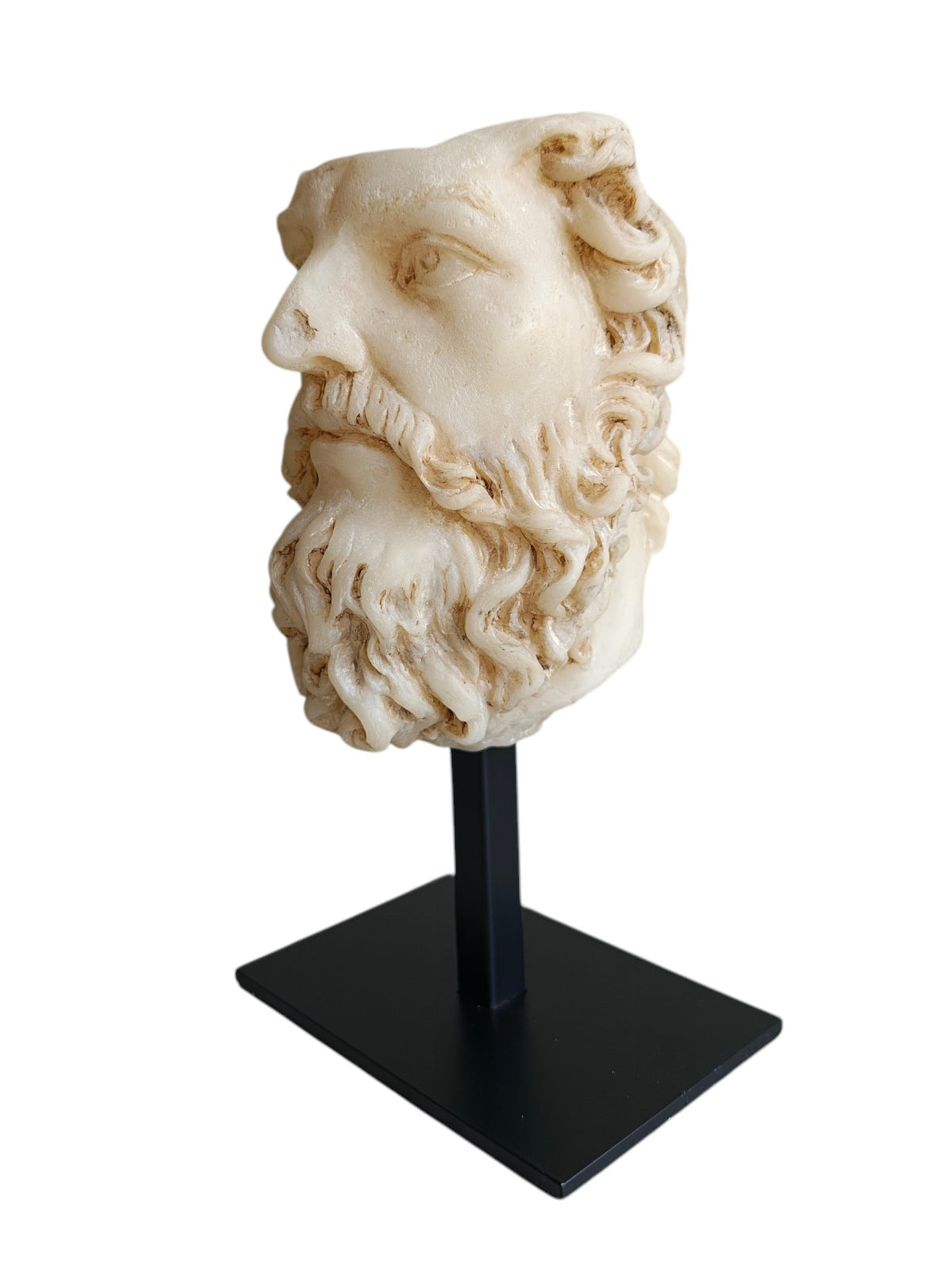 Classic Zeus Face Bust on Stand (Vintage Cream)