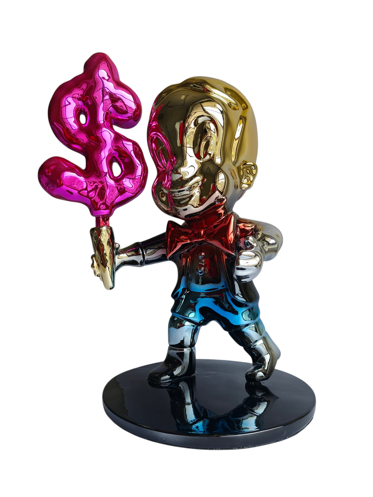 Richie Rich Multi-Colored Chrome Figurine with Pink Dollar Ice Cream Cone