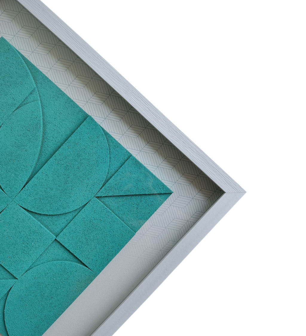 Aqua Harmony | Textured Geometric Wall Art Frame