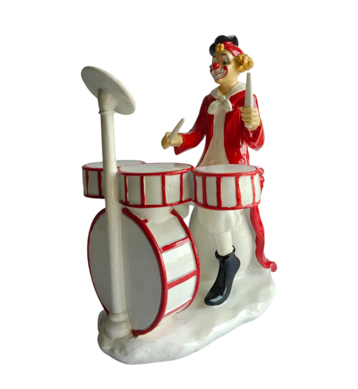 Drummer Band Clown Figurine