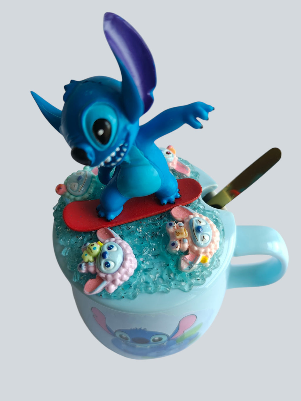 Stitch 3D- Mug & Lid Set - Surfer Blueberry Edition