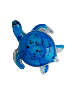 Blue Ocean Glass Turtle Showpiece - Coastal Ocean Animal Art Glass