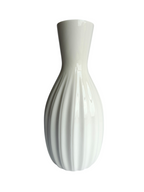 White Ceramic Vase with 3D Pink Rose Applique