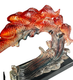 Premium Koi Fish Wave Decorative Showpiece