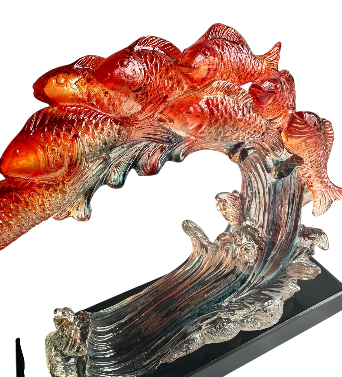 Premium Koi Fish Wave Decorative Showpiece