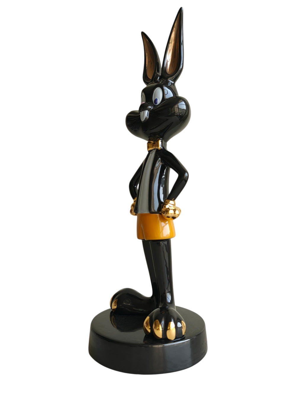 Pure Black Boss Bunny - Luxury Ceramic Sculpture