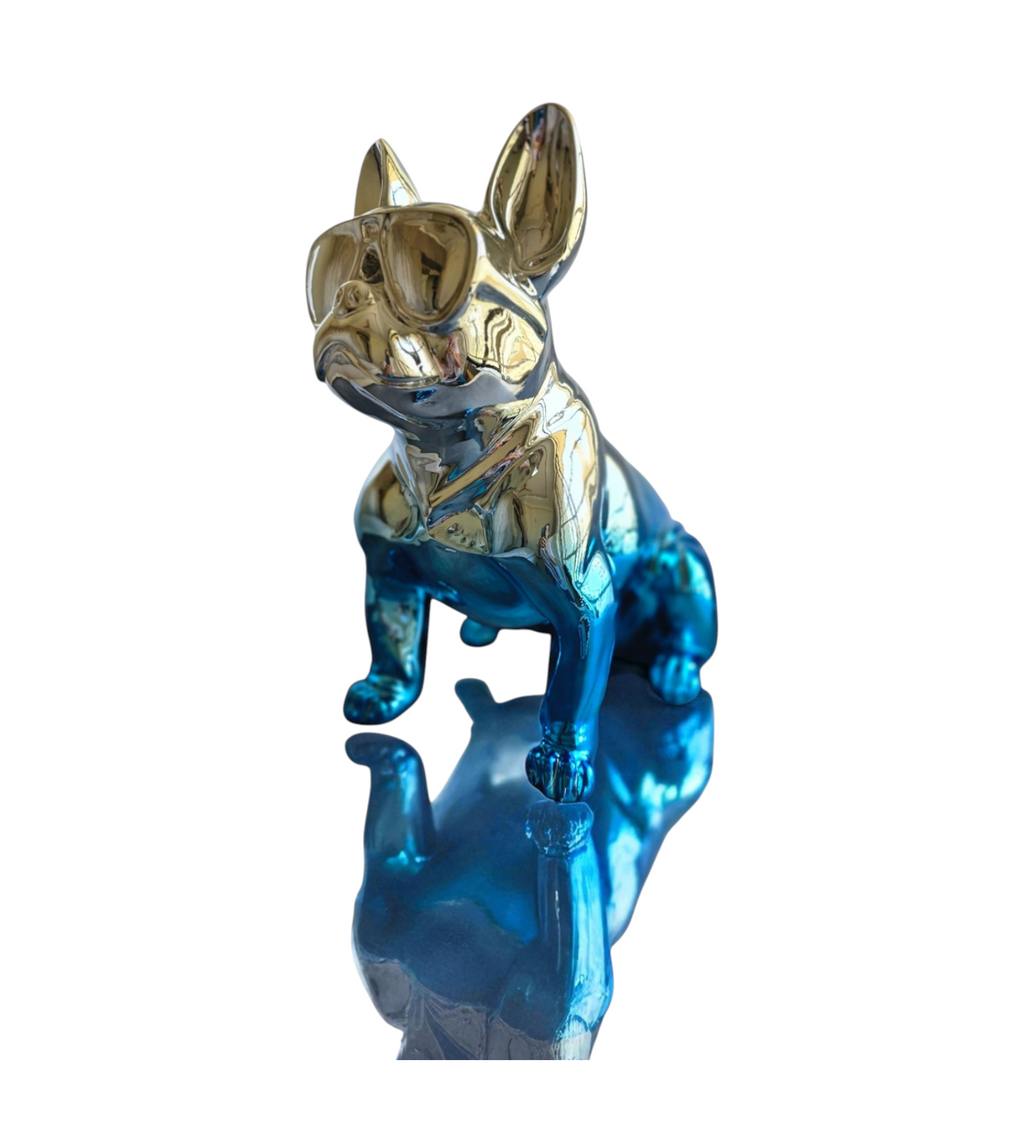 Large Chrome Dog with Goggles