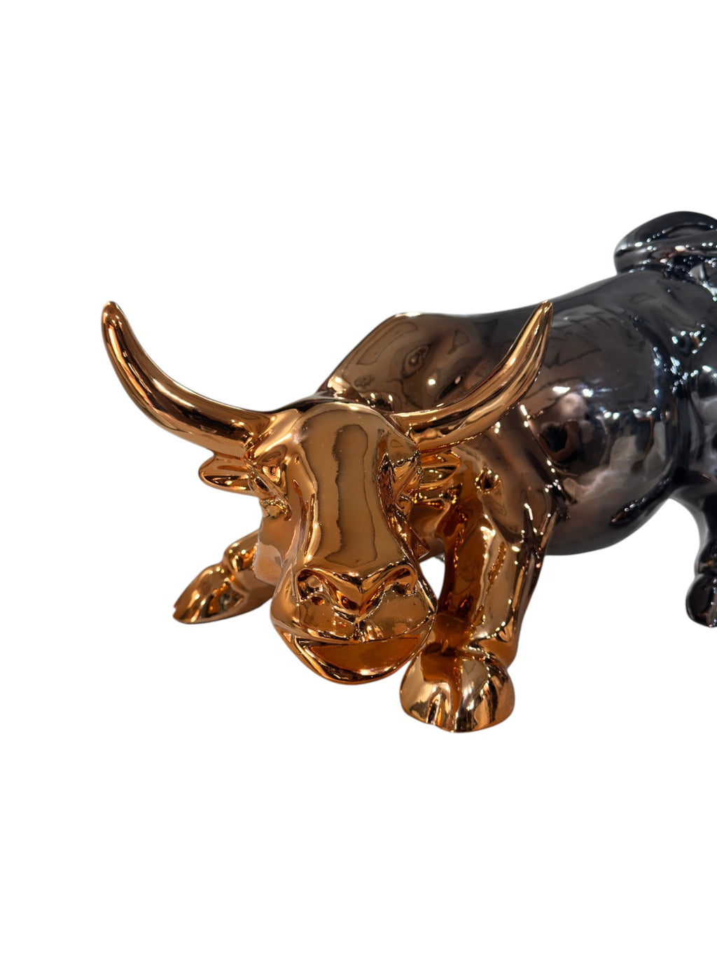 Titan Charge Metallic Bull Sculpture Rose Gold & Gunmetal Edition