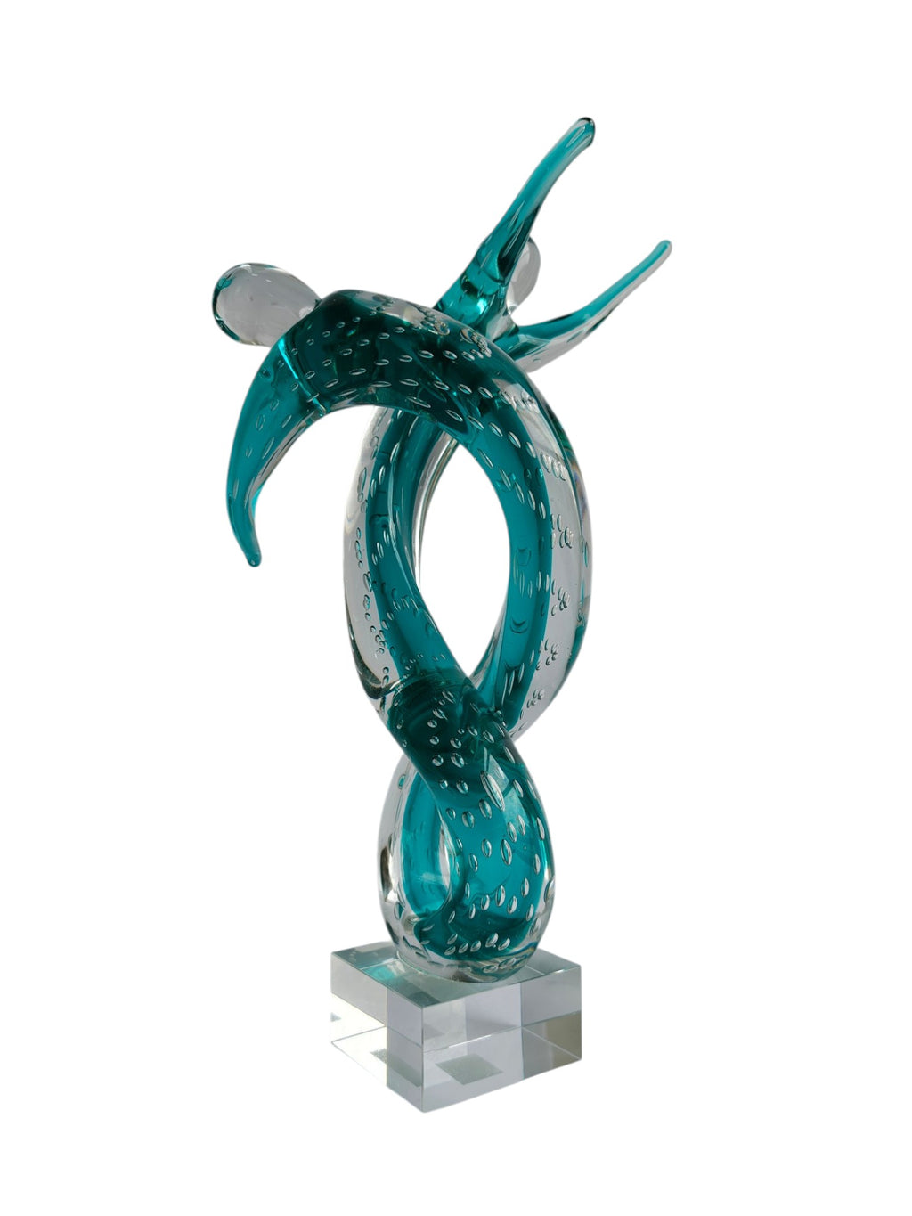 Infinity Dance Couple Crystal Glass Showpiece - Modern Art Sculpture