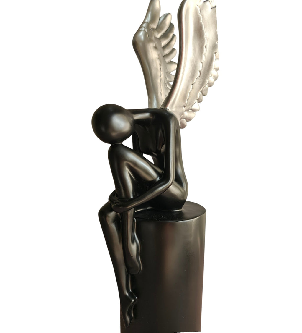 Black & Silver Lady with Wings