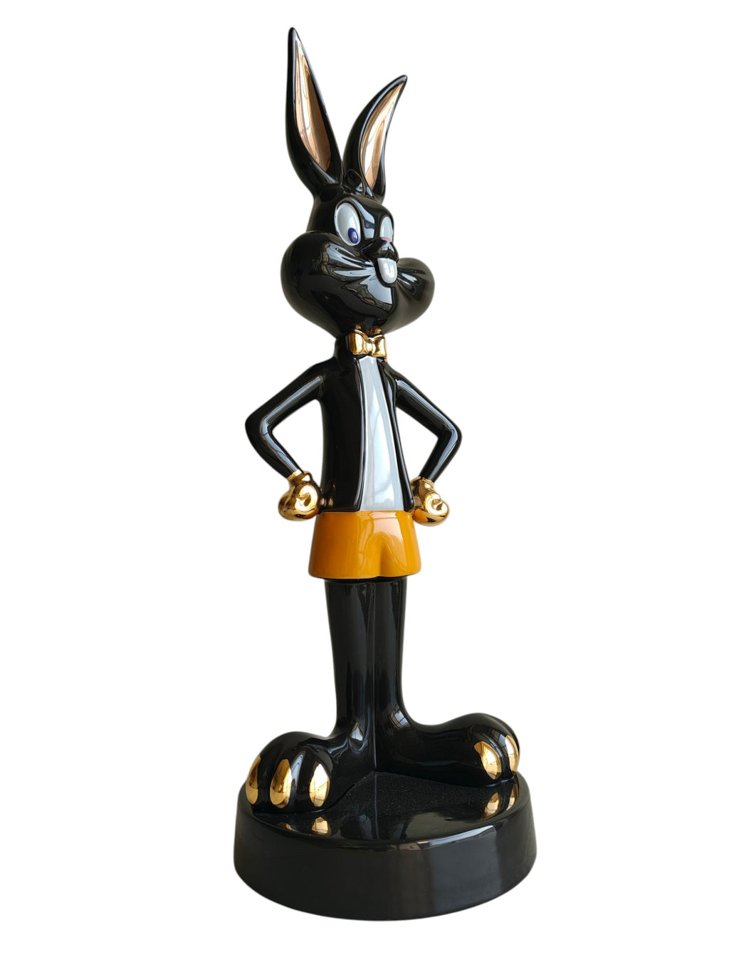 Pure Black Boss Bunny - Luxury Ceramic Sculpture