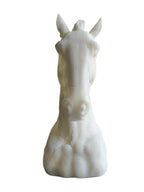 Marble Finish Horse Head Sculpture (White)