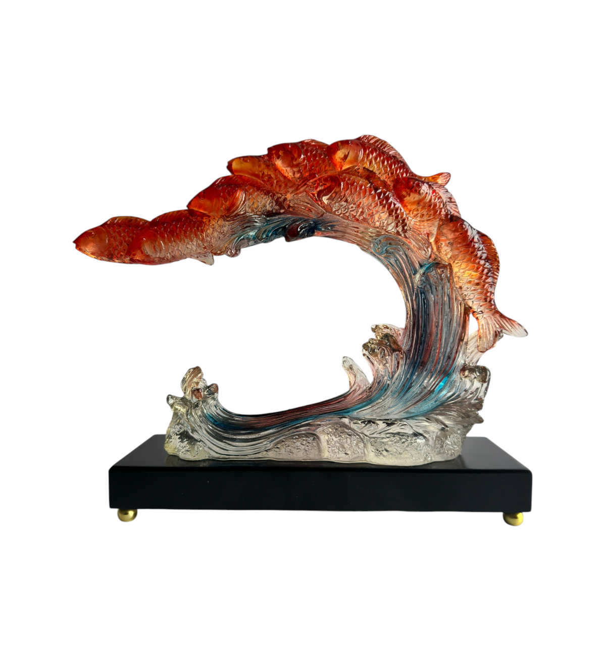 Premium Koi Fish Wave Decorative Showpiece