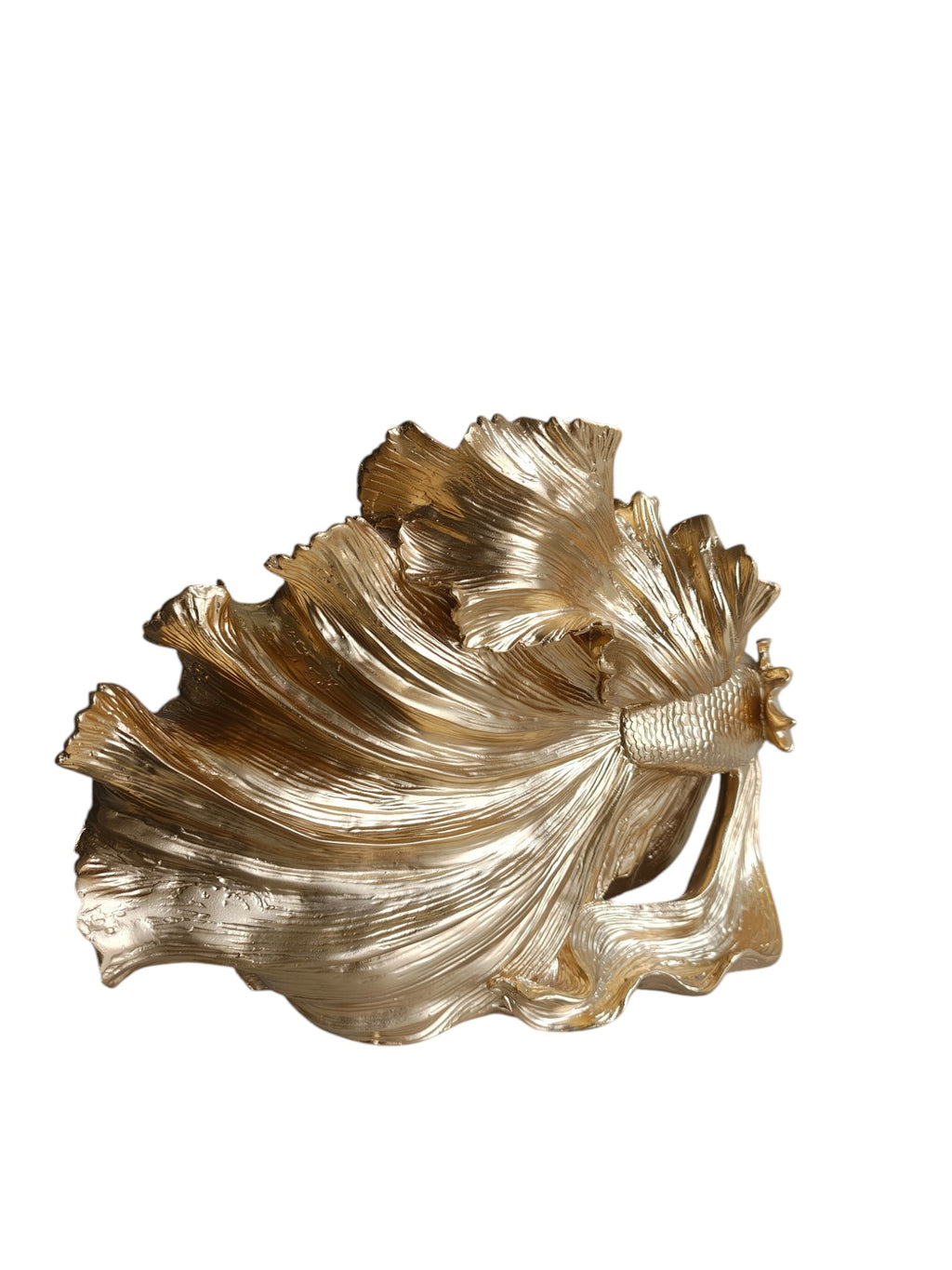 Golden Betta Fish Sculpture - Luxe Metallic Statement Decor - Sun Mun Edition